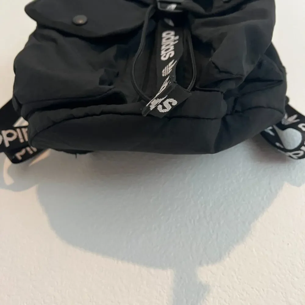 Adidas Originals Black & White Nylon Utility Mini Backpack Sporty 